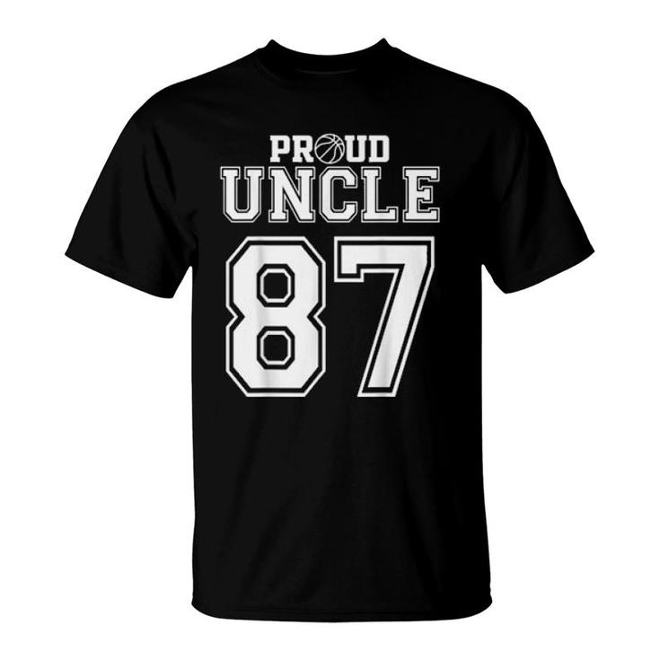 Number 87 Custom Proud Basketball Uncle Personalized T-Shirt