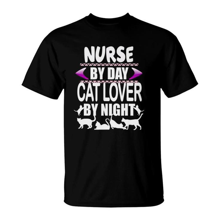 Nurse By Day Cat Lover By Night T-Shirt