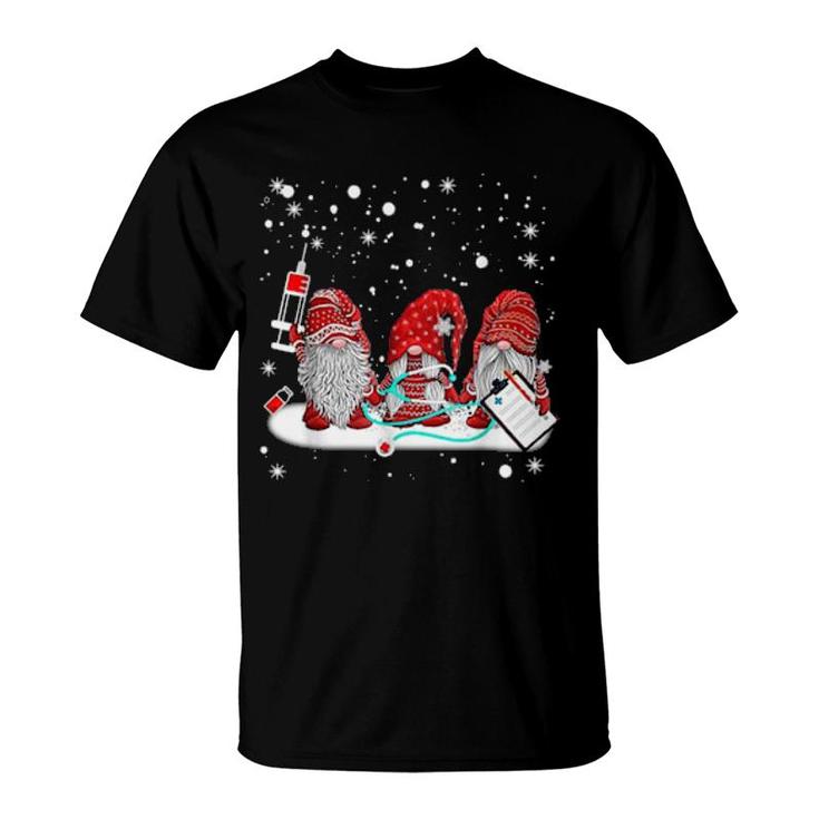 Nurse Merry Christmas Gnomes Snow Merry Xmas  T-Shirt