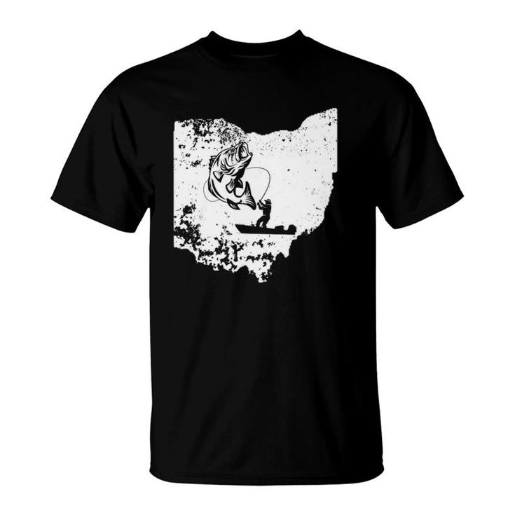 Ohio Fishing  Love Lake Or River Fish Distressed T-Shirt