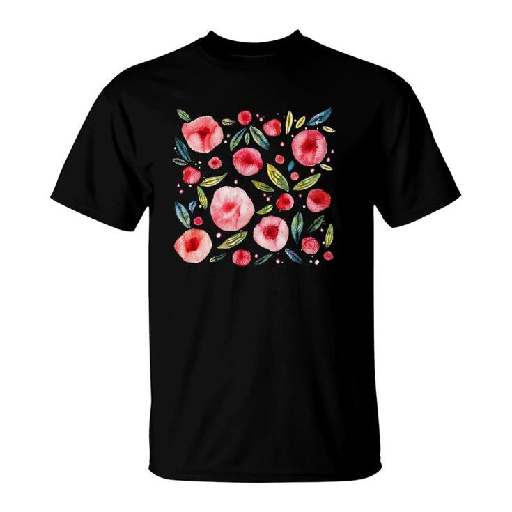 Painted Wildflowers Botanical Design T-Shirt