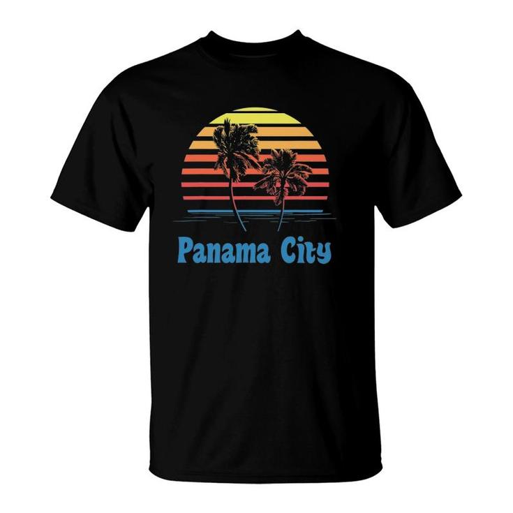 Panama City Florida Sunset Palm Trees Beach Vacation T-Shirt