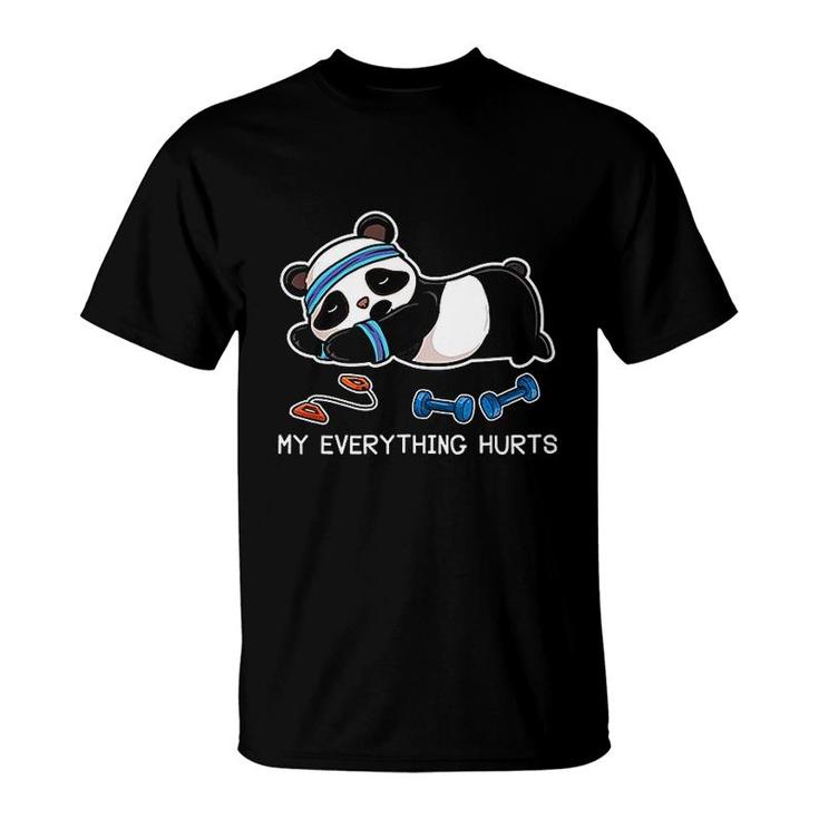 Panda Workout Gym My Everything Hurts T-Shirt