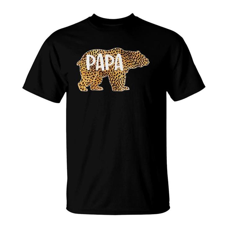 Papa Bear Cheetah Leopard Print Gift Dad Father Gift Premium T-Shirt