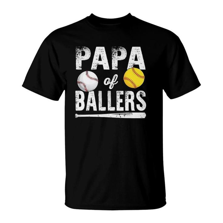 Papa Of Ballers  Baseball Softball T-Shirt