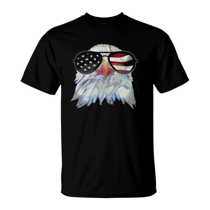 Patriotic Bald Eagle 4Th Of July America Usa Flag Sunglasses T-Shirt