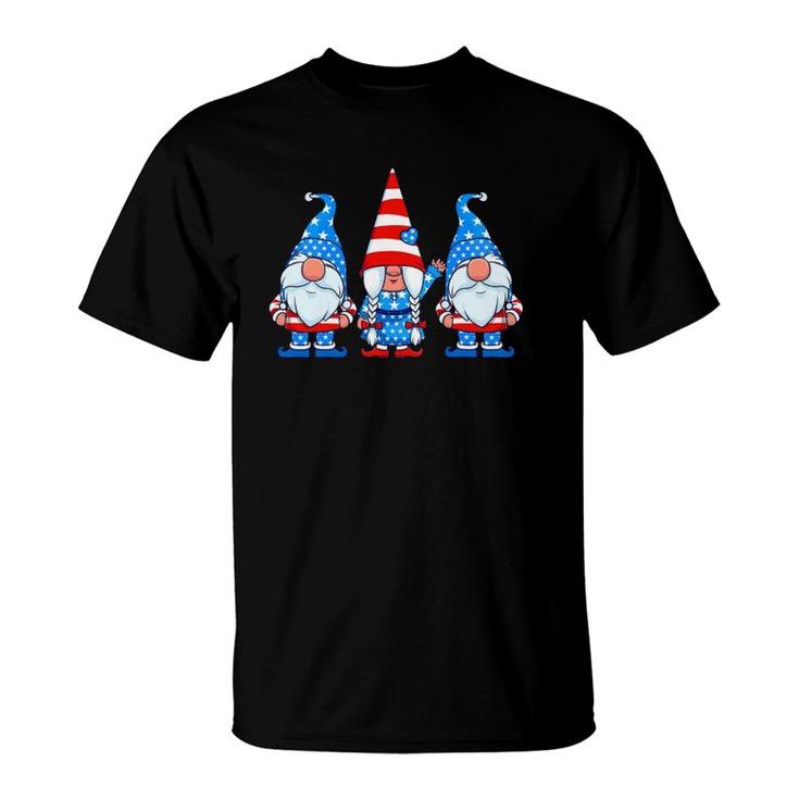 Patriotic Gnomes 4Th Of July Usa American Flag Cute Gnome T-Shirt