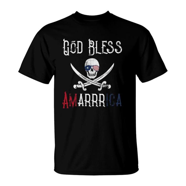 Patriotic Pirate Saying God Bless America Arrr T-Shirt