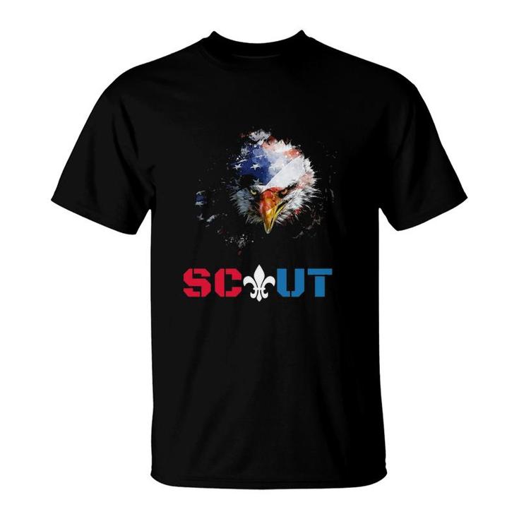 Patriotic Scout Boy Girl Scouting Lover Us Flag Eagle T-Shirt
