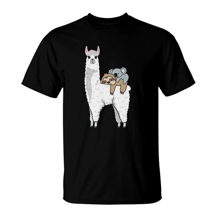 Patronus Sloth & Koala On Llama Alpaca Official Napping T-Shirt