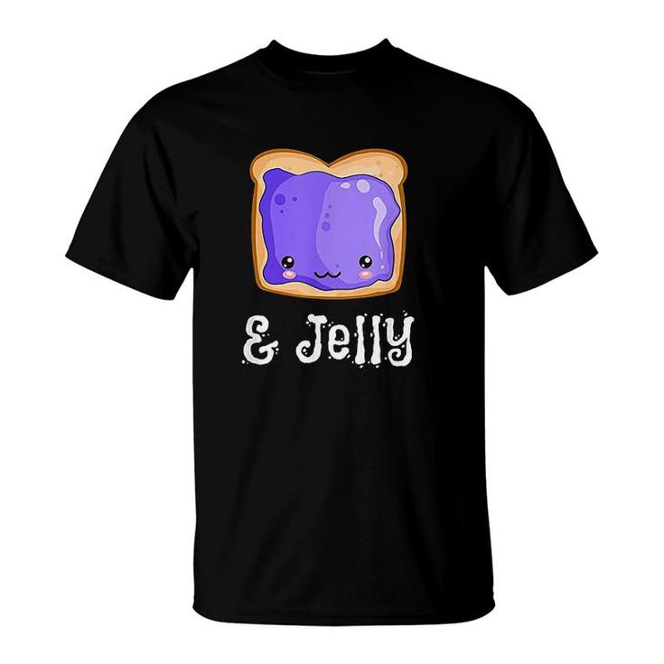 Peanut Butter Jelly Kawaii Matching Blueberry Jam  T-Shirt