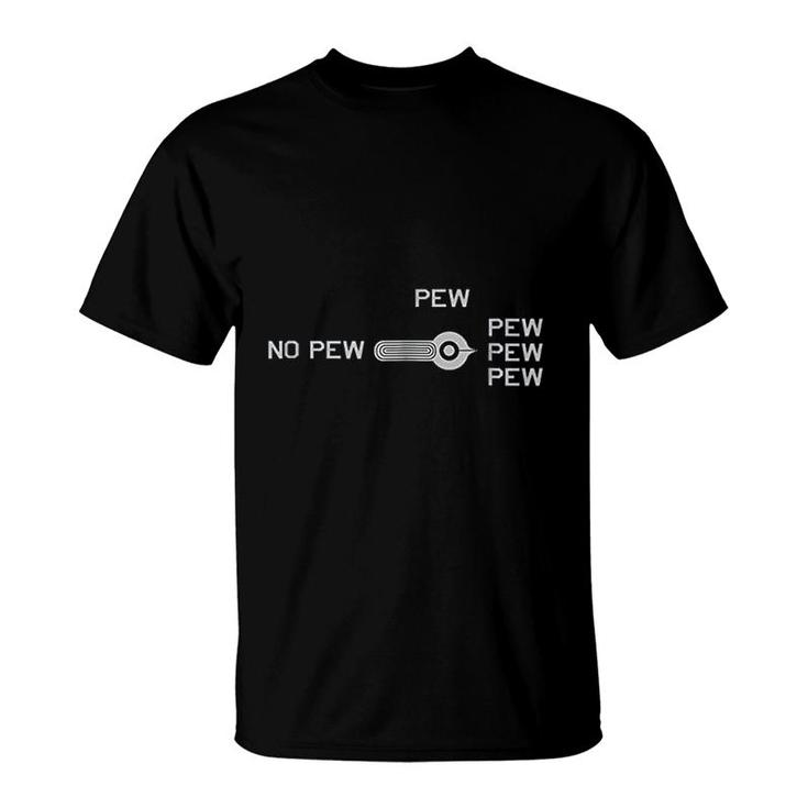 Pew Pew Pew No Pew Funny T-Shirt | Mazezy
