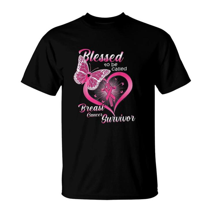 Pink Butterfly Blessed To Be Called T-Shirt