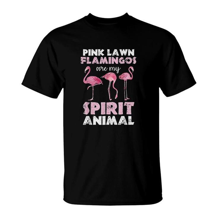 Pink Lawn Flamingos Are My Spirit Animal T-Shirt