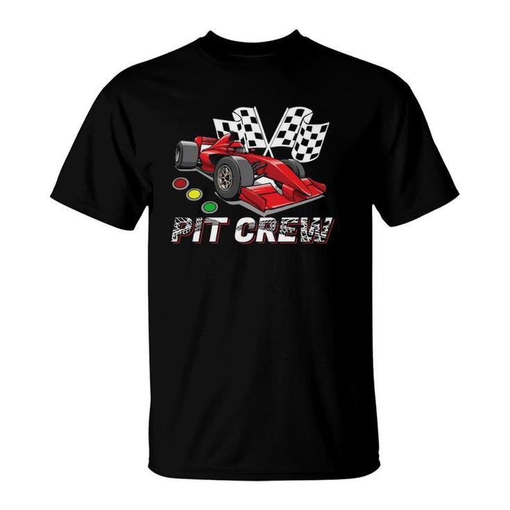 Pit Crew Car Racing Checkered Flag Racing Formula 1  T-Shirt