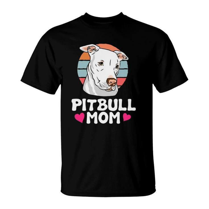 Pitbull Mom Retro Pit Bull Terrier Pibble Dog Lover Owner T-Shirt