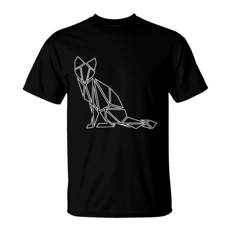Polygon Fox Forest Animal Geometric Polygon Minimalist  T-Shirt