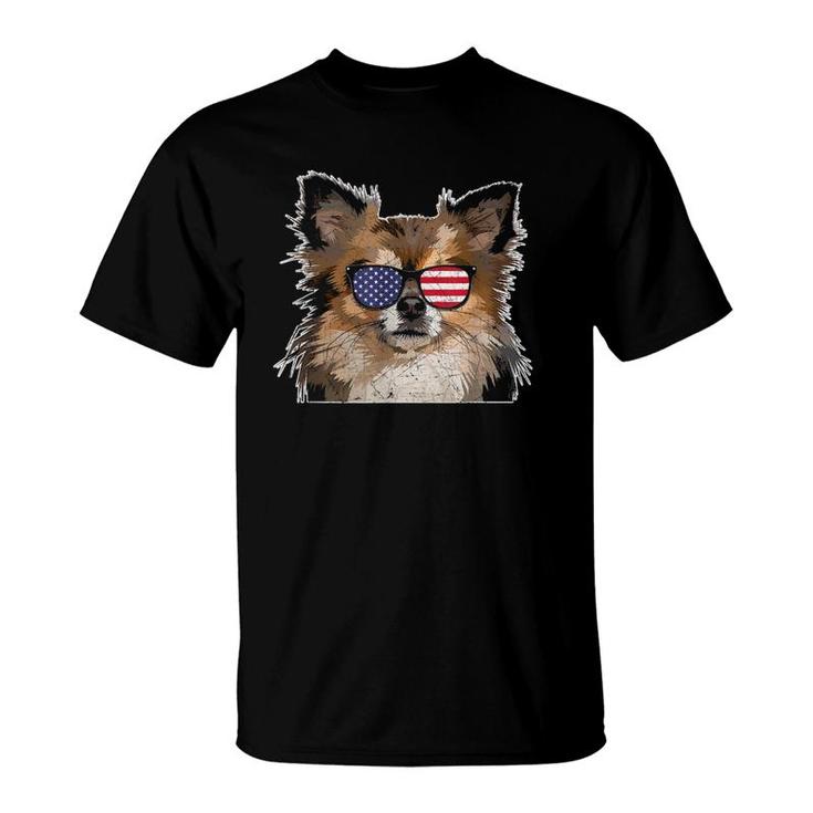 Pomeranian Dad Pomeranian 4Th Of July T-Shirt