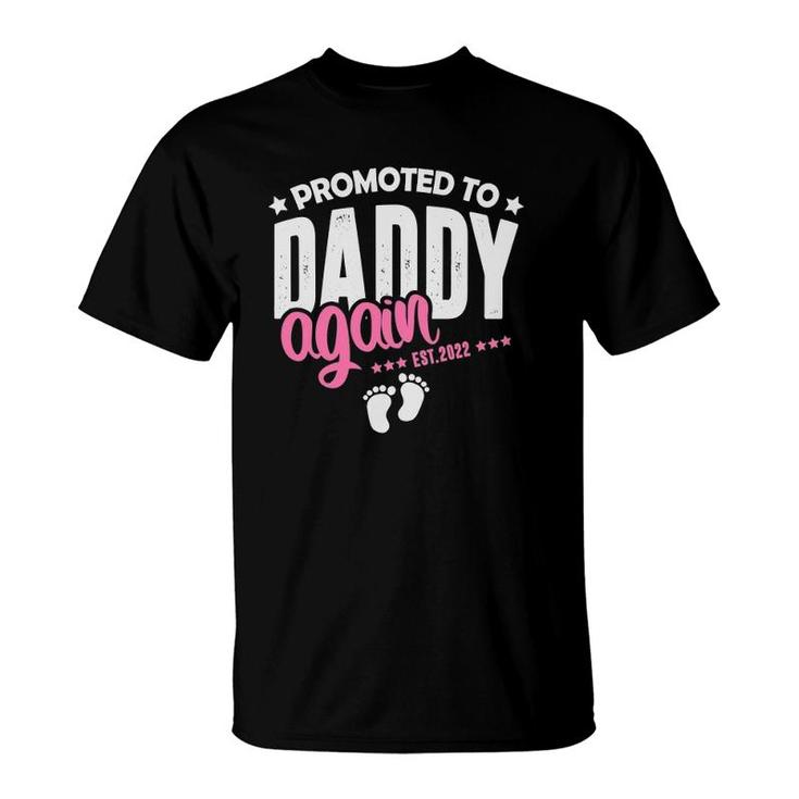 Promoted Daddy Again 2022 It's A Girl Baby Announcement T-Shirt