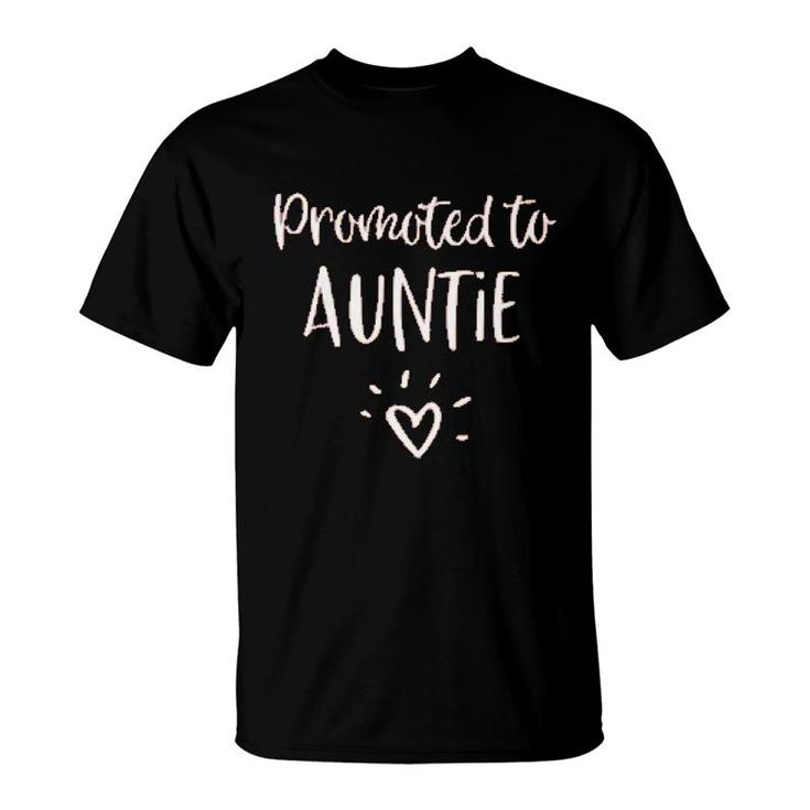 Promoted To Auntie Letter Print Aunt T-Shirt