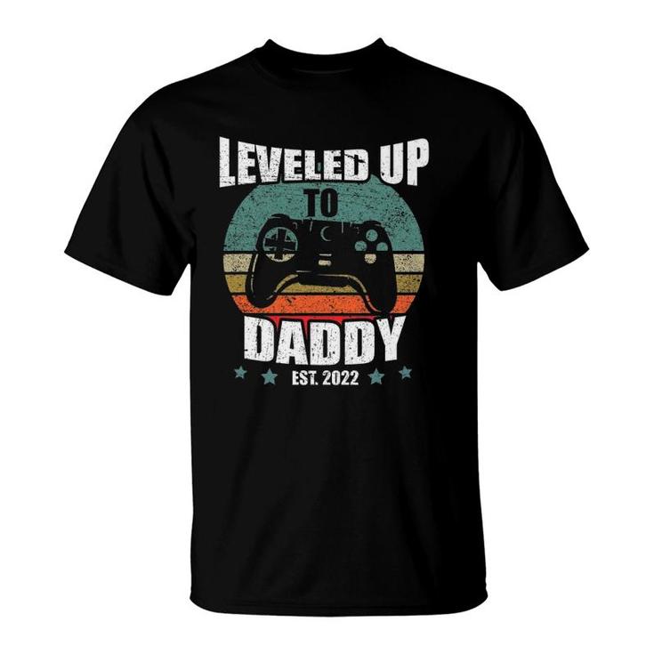 Promoted To Dad Funny Leveled Up To Daddy Est 2022 Ver2 T-Shirt
