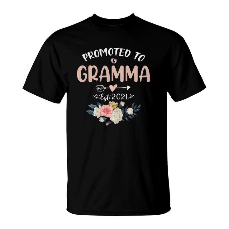 Promoted To Gramma Est 2021 Cute New Grandmother Gift T-Shirt