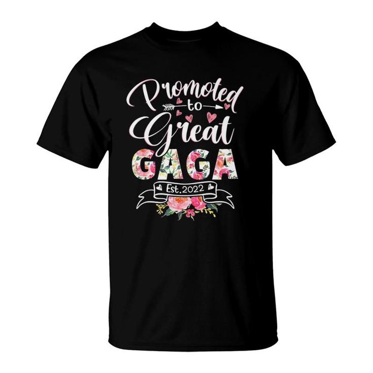 Promoted To Great Gaga Est 2022 Floral First Time Grandma T-Shirt