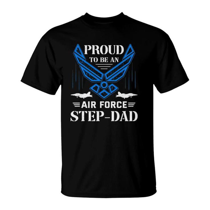 Proud Air Force Step-Dad Funny American Flag T-Shirt