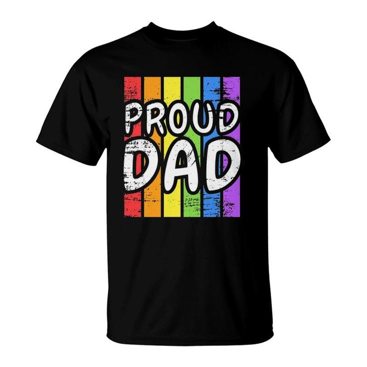 Proud Dad Lgb Dad Graphic Tees Pride Month T-Shirt