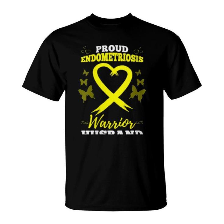 Proud Endometriosis Warrior Husband Endometriosis Awareness  T-Shirt