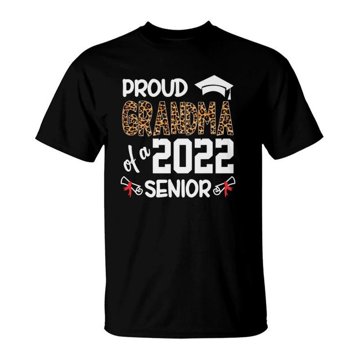 Proud Grandma Of A Class Of 2022 Senior Leopard Gift T-Shirt