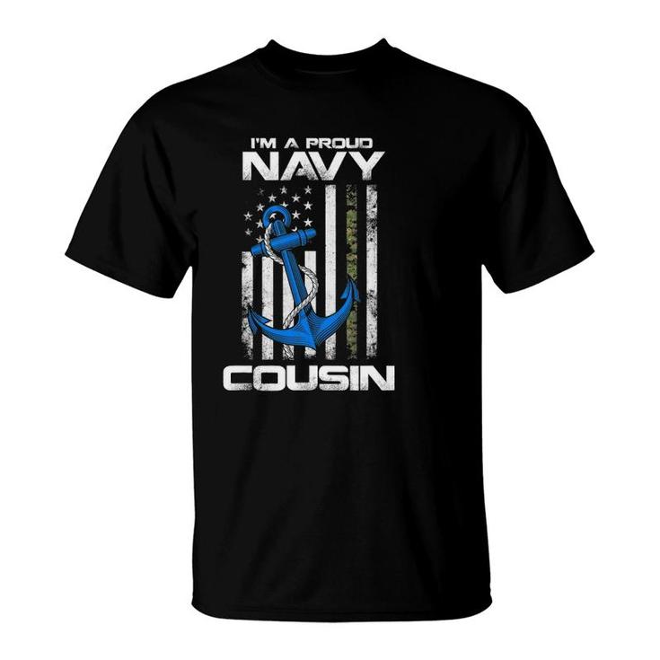 Proud Navy Cousin  American Flag Vintage T-Shirt
