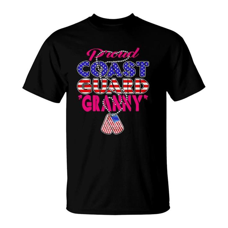 Proud Us Coast Guard Granny Dog Tags Military Grandmother T-Shirt