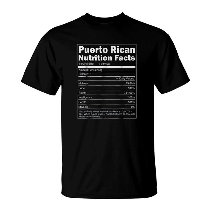 Puerto Rico Nutrition Facts T-Shirt