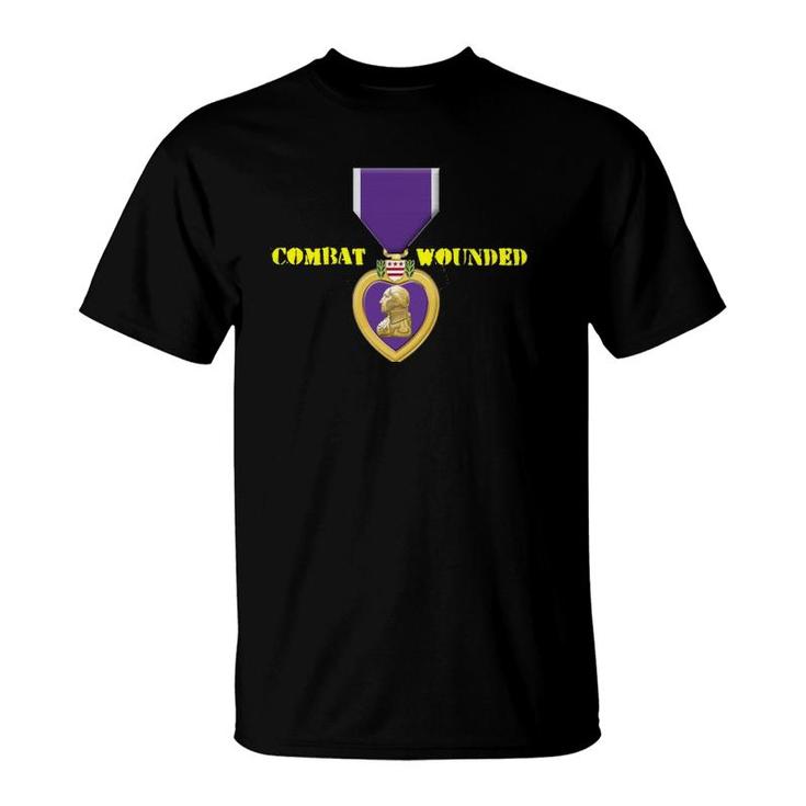 Purple Heart Combat Veteran  Veterans Day T-Shirt