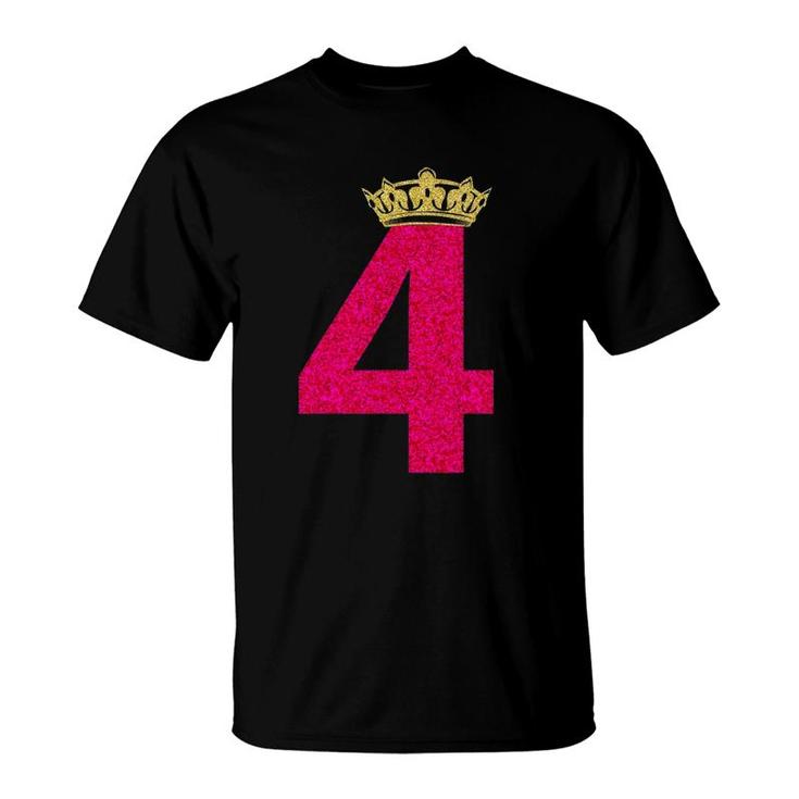 Queen Crown Birthday  Girls 4Th Party 4 Years Old T-Shirt