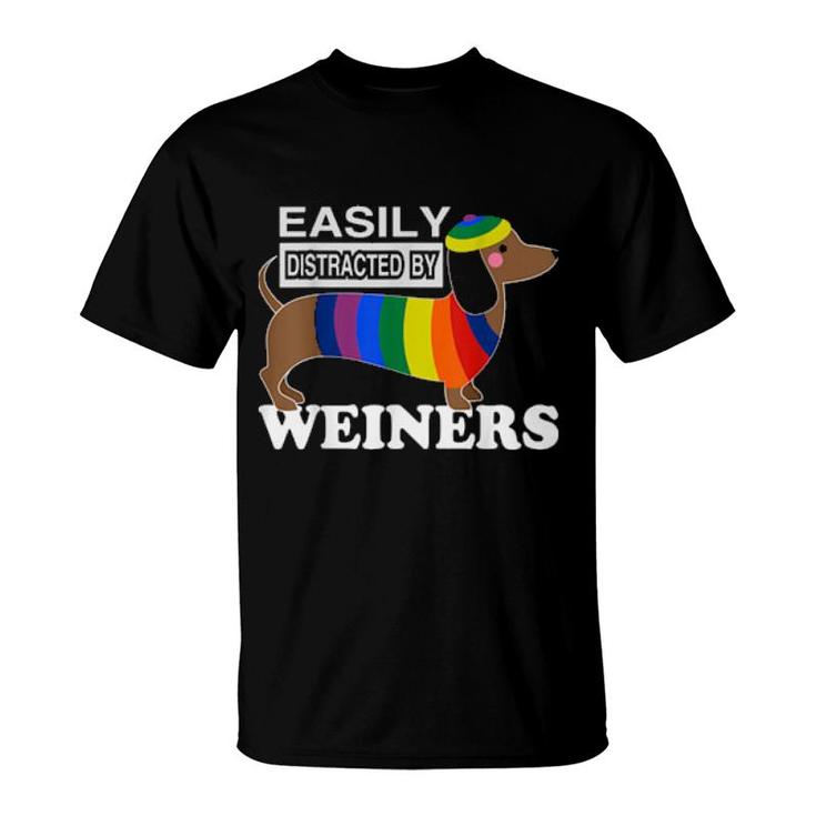 Rainbow Lgbt Love Weiners Dogs Love Gay Man Pride Fun  T-Shirt
