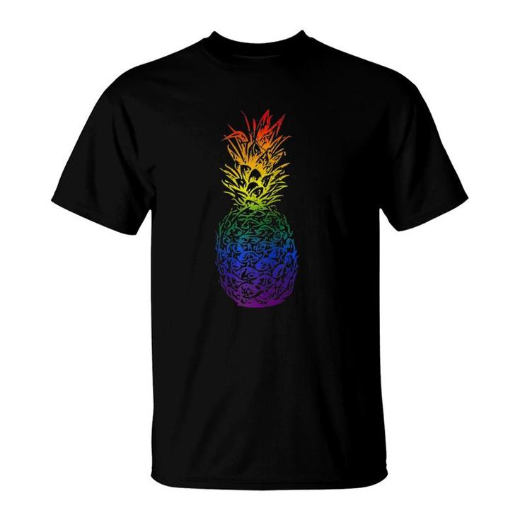 Rainbow Pride Pineapple Lgbtq Raglan Baseball Tee T-Shirt