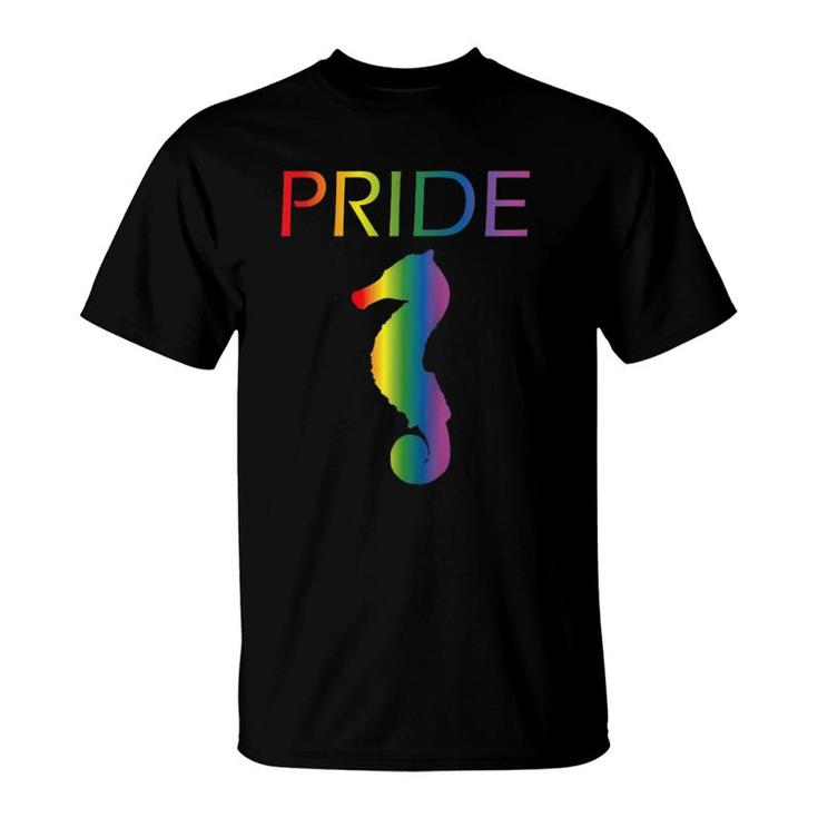Rainbow Seahorse Pride Gay Pride Lgbtq Gay Seahorse Raglan Baseball Tee T-Shirt