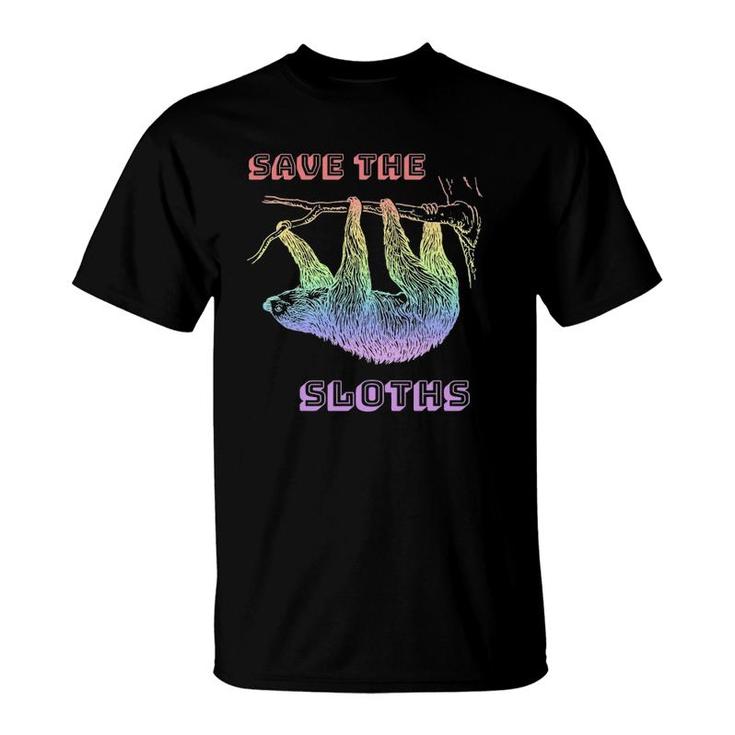Rainbow Sloth - Save The South America Sloth Conservation T-Shirt