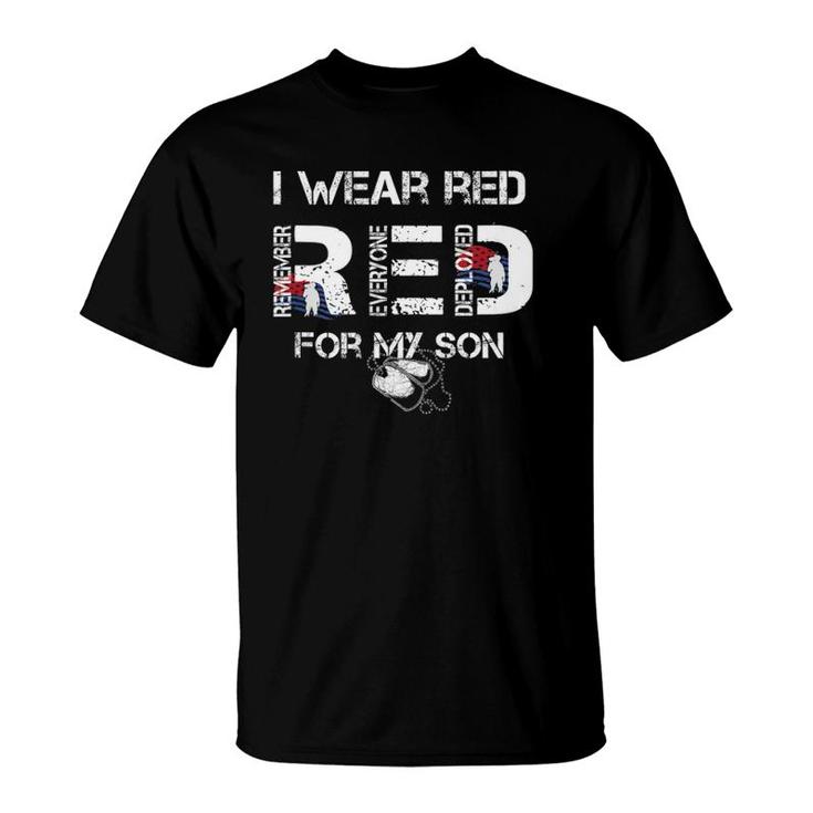 Red Friday Military Mom Design Women's I Wear Red For My Son  T-Shirt