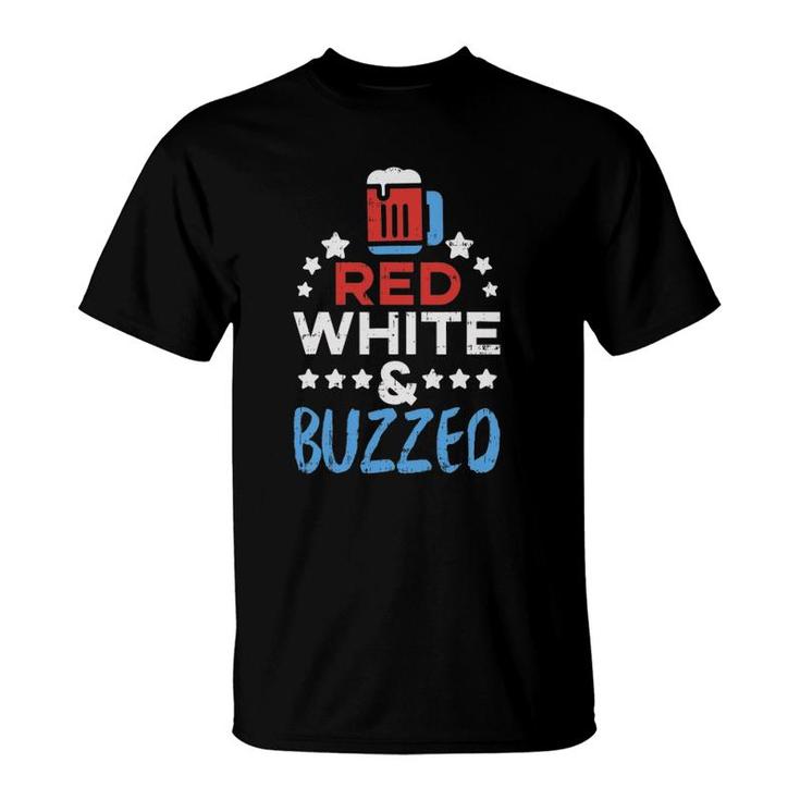Red White And Buzzed Funny Usa 4Th Of July Drinking Team T-Shirt