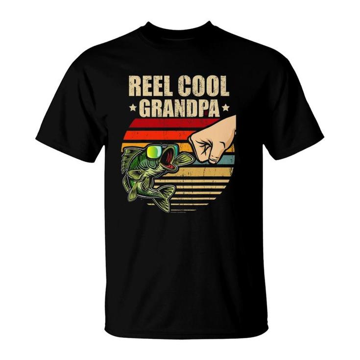 Reel Cool Grandpa Retro Fishing Father's Day Gift Fist Bump T-Shirt