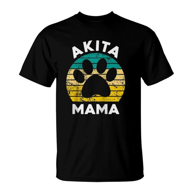 Retro Akita Mama Gift Akita Dog Owner Mother Pet Mama Raglan Baseball Tee T-Shirt