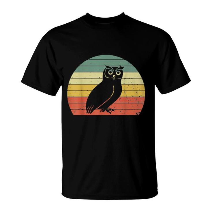 Retro Owl Vintage Owl Silhouette Bird Animal 70S 80S  T-Shirt