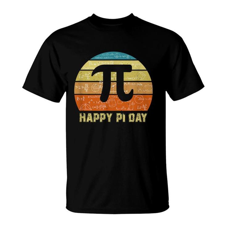 Retro Vintage Happy Pi Day Math Teacher Students Kids 314  T-Shirt