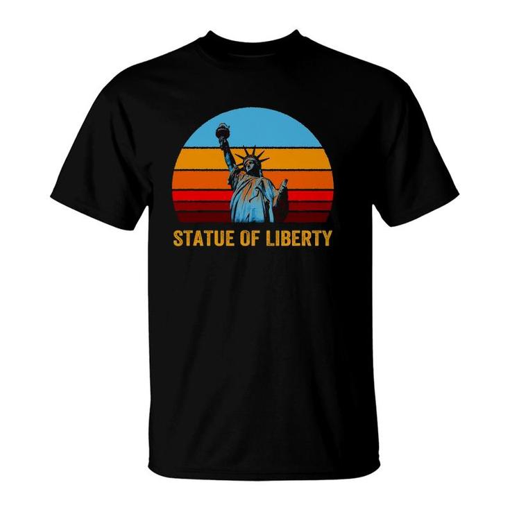 Retro Vintage Style Sunset Statue Of Liberty T-Shirt