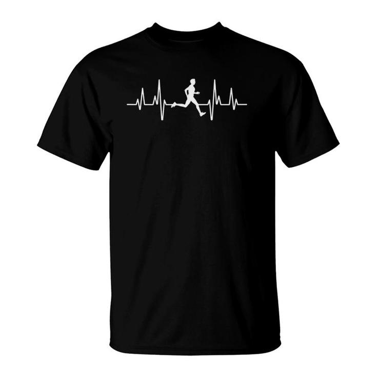 Running Marathon Jogging Heartbeat Ekg Runner Motif T-Shirt
