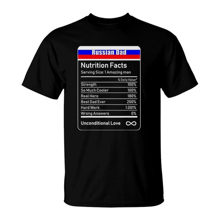 Russian Dad Nutrition Facts Fathers Day Gift T-Shirt