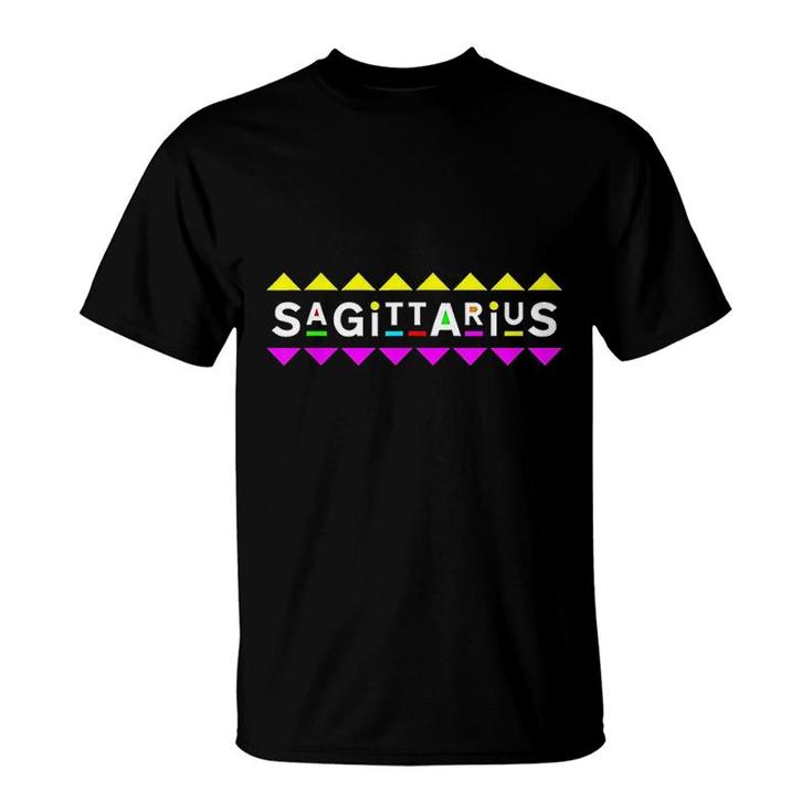 Sagittarius Zodiac Design 90s Style T-Shirt